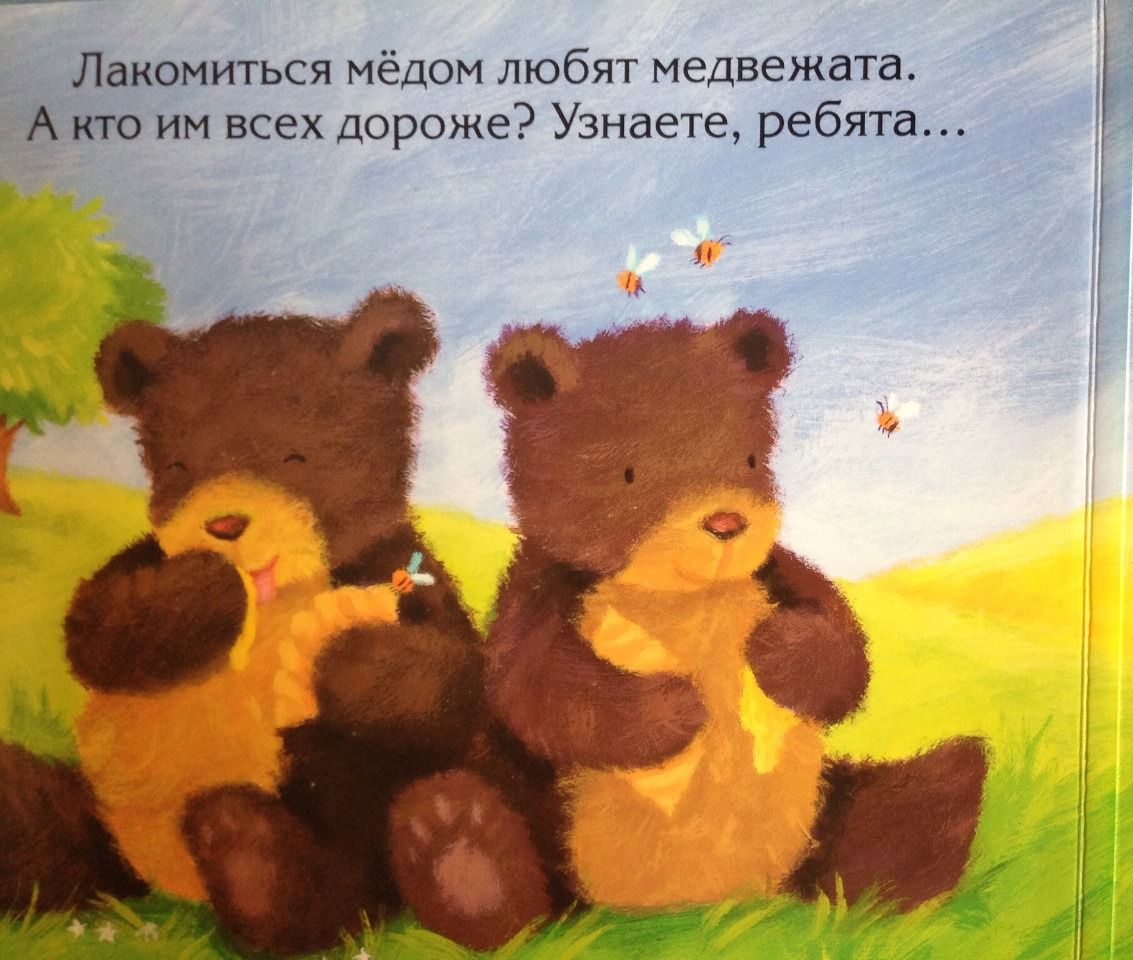 Книжка тактильная из серии Потрогай и погладь - Кого любят медвежата  